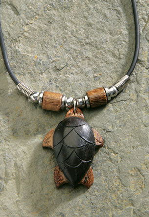 MAUNA KAI Wood Turtle Rubber Cord Necklace - ASSORTED - Sun Diego Boardshop