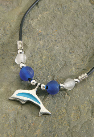 MAUNA KAI Pewter Enamel Dolphin Rubber Cord Necklace - ASSORTED - Sun Diego Boardshop