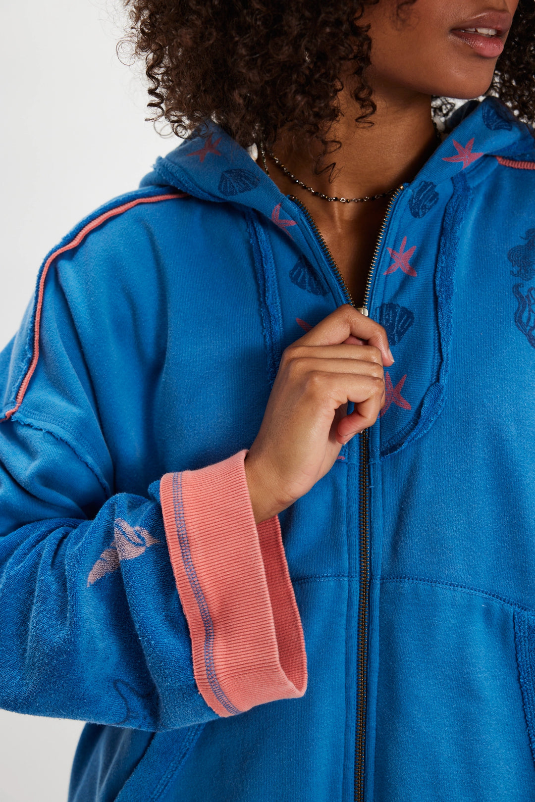 Free People Women's Seashell Cardi - Blue Combo - Sun Diego Boardshop