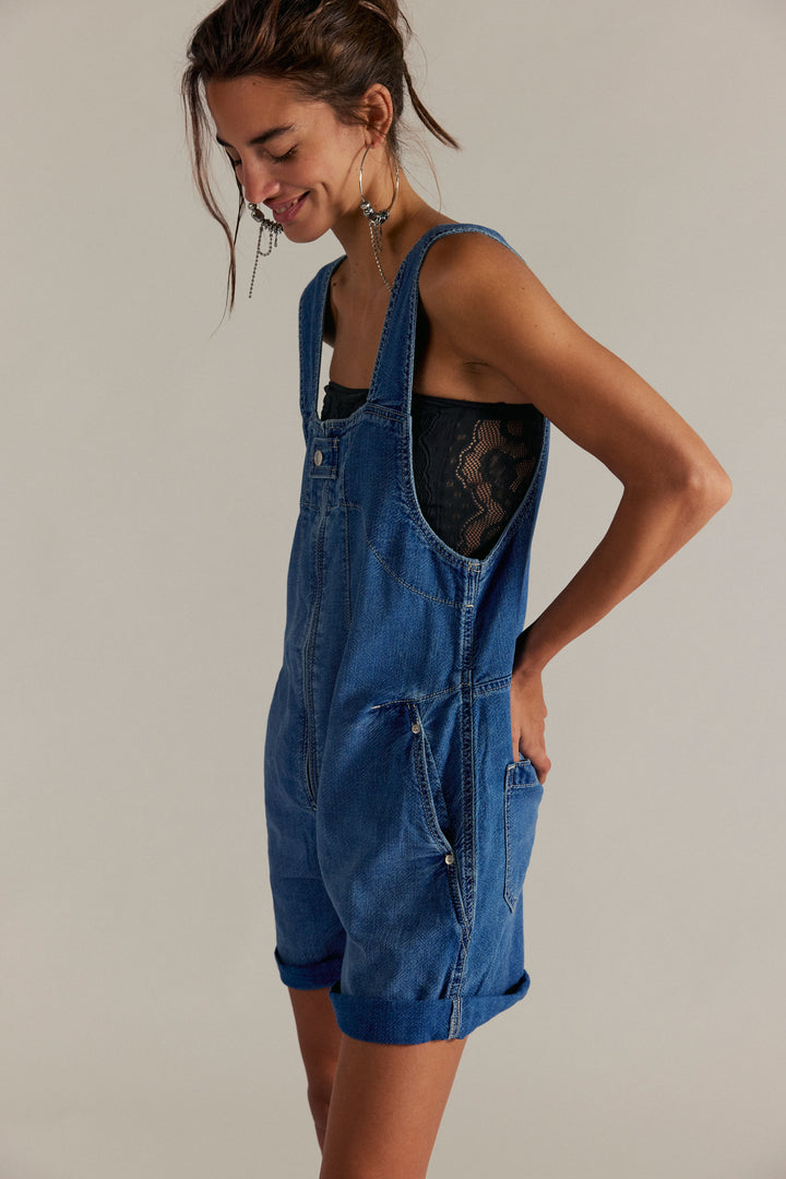 Free People Women's Jude Shortalls - Mid Indigo - Sun Diego Boardshop