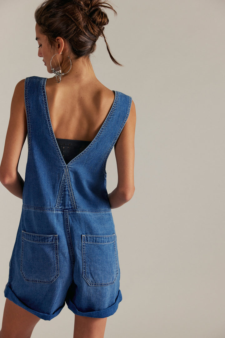 Free People Women's Jude Shortalls - Mid Indigo - Sun Diego Boardshop