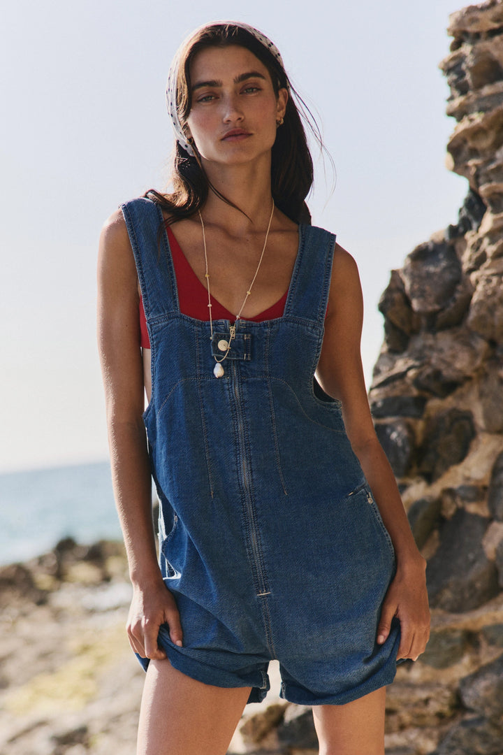 Free People Women's Jude Shortalls - Mid Indigo - Sun Diego Boardshop