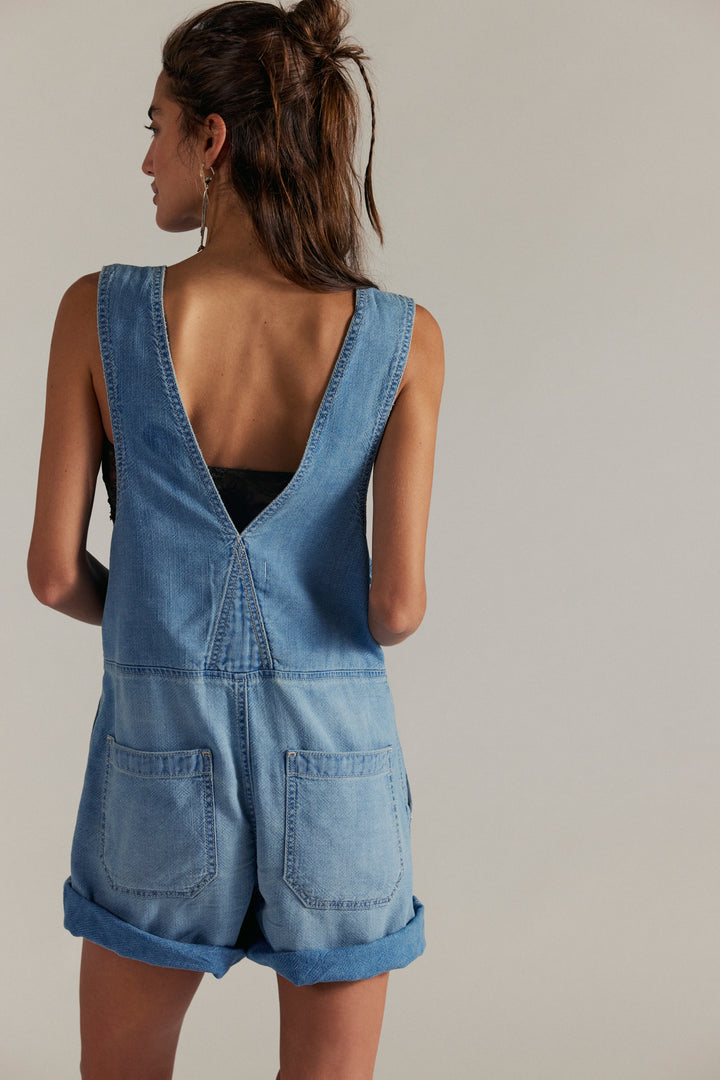 Free People Women's Jude Shortalls - Light Indigo - Sun Diego Boardshop