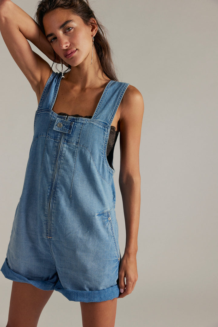 Free People Women's Jude Shortalls - Light Indigo - Sun Diego Boardshop