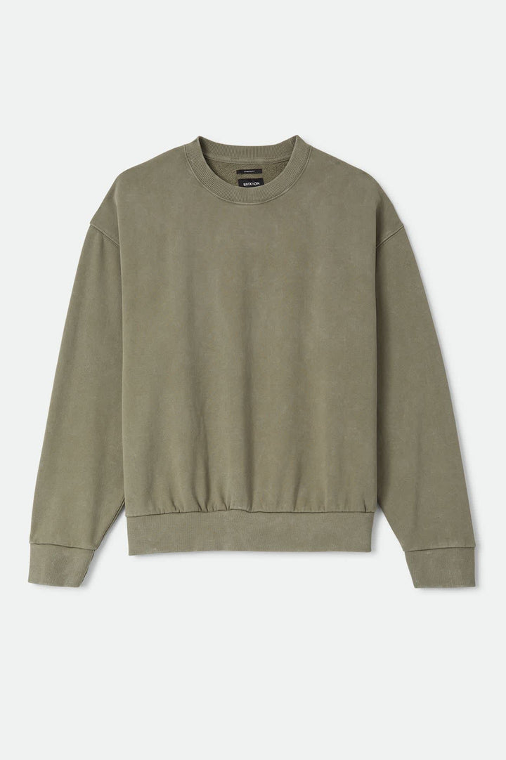 Brixton Men's Brixton Baseline Crew Fleece - Olive Surplus Vintage Wash - Sun Diego Boardshop