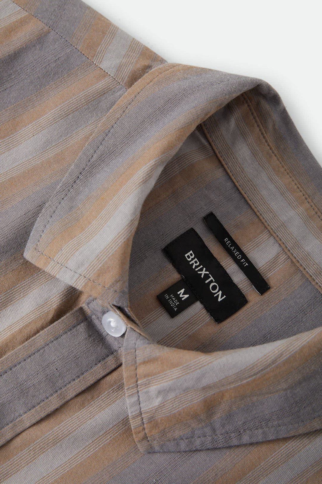 Brixton Men's Cru Shirt - Charcoal Shadow Stripe - Sun Diego Boardshop