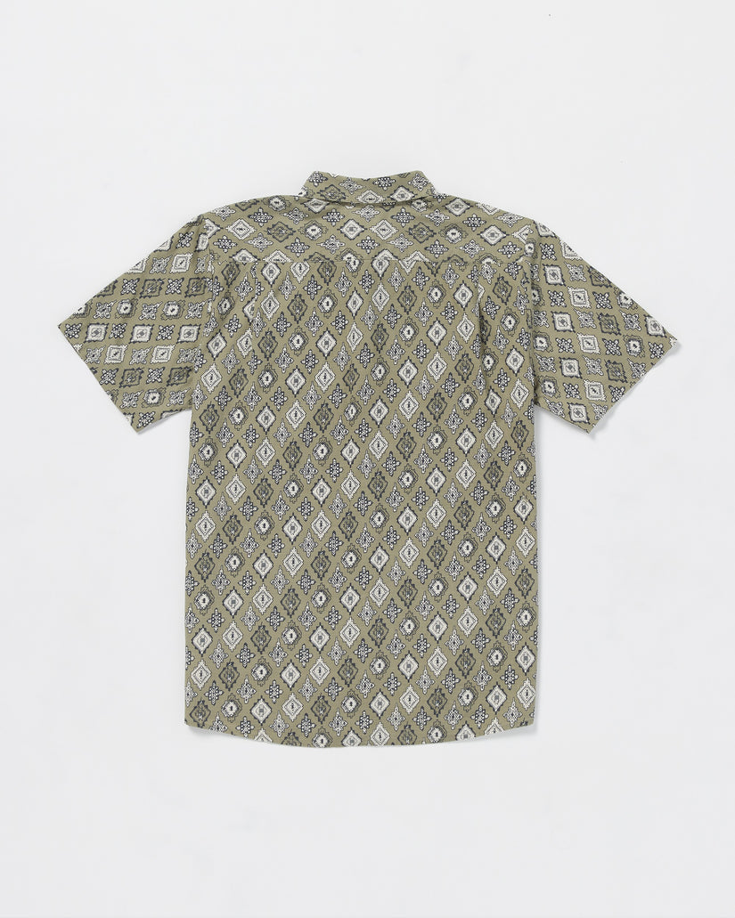 Volcom Scaler Stone Woven Short Sleeve Shirt - THYME GREEN - Sun Diego Boardshop