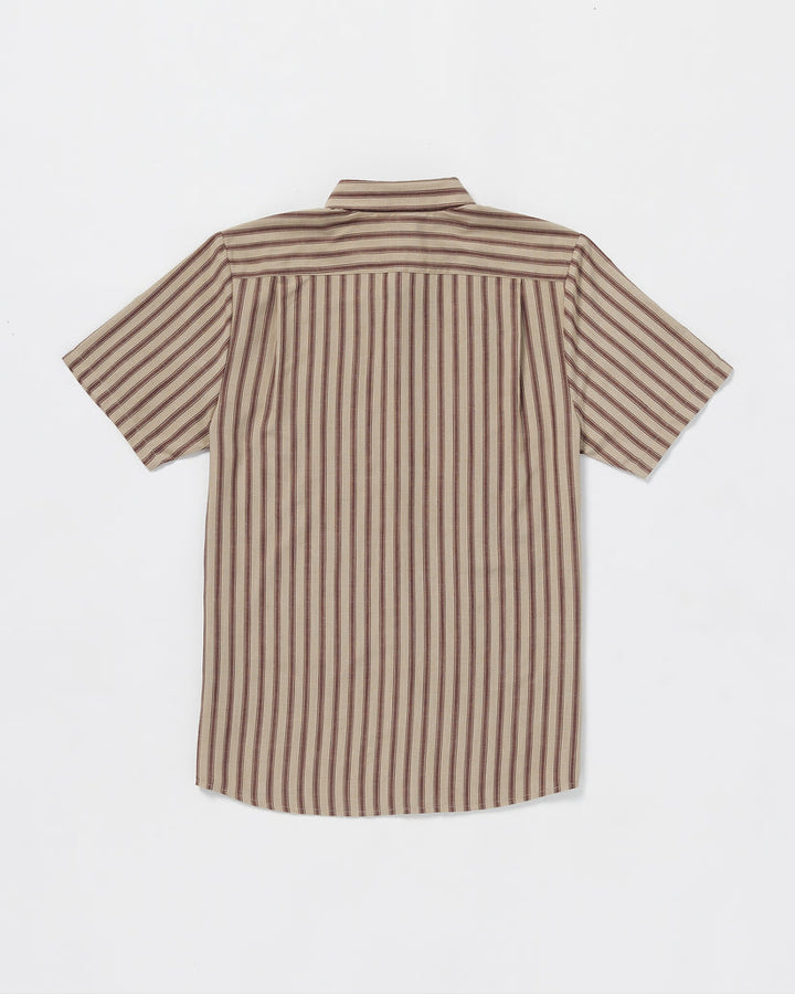 Volcom Arvostripe Woven Short Sleeve Shirt - LIGHT KHAKI - Sun Diego Boardshop