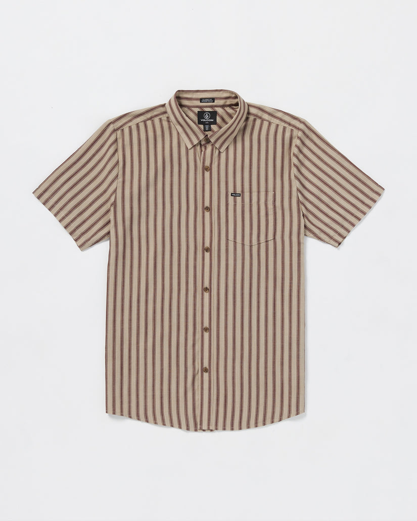 Volcom Arvostripe Woven Short Sleeve Shirt - LIGHT KHAKI - Sun Diego Boardshop