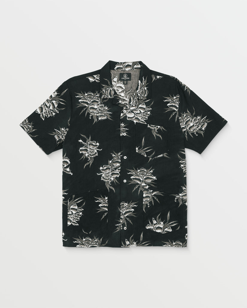 Volcom Metal Petal Short Sleeve Shirt - BLACK - Sun Diego Boardshop