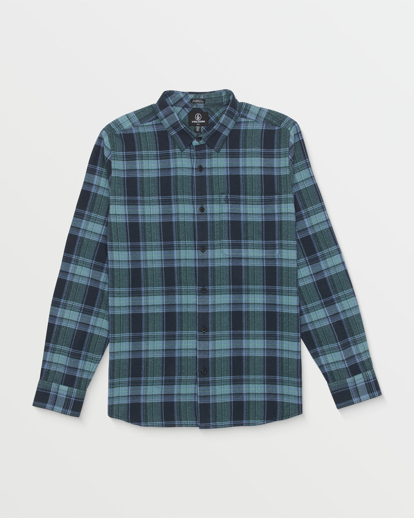 Volcom Baystone Long Sleeve Flannel Shirt - NAVY - Sun Diego Boardshop