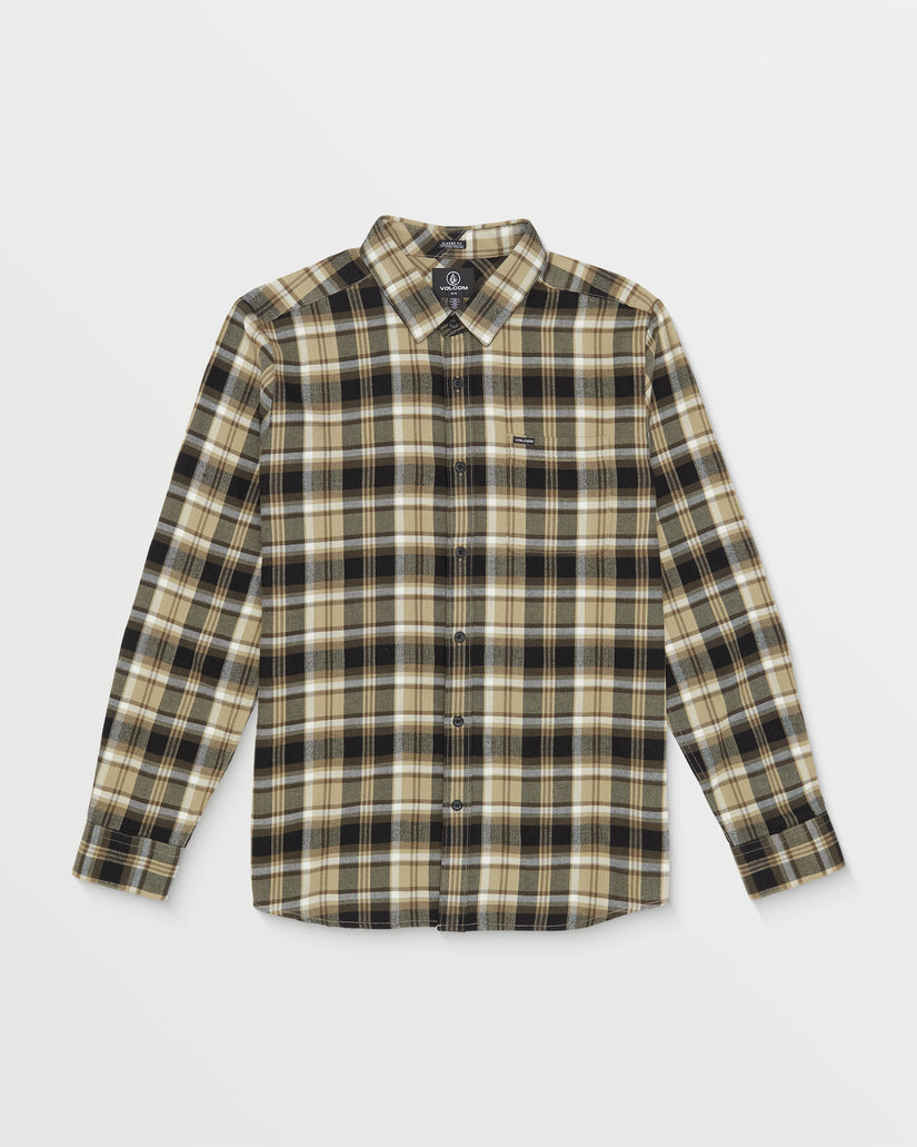 Volcom Caden Plaid Long Sleeve Shirt - KHAKI - Sun Diego Boardshop