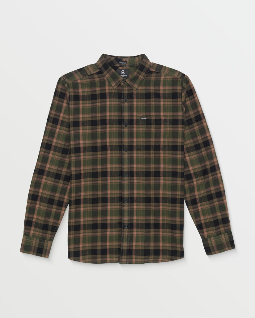 Volcom Caden Plaid Long Sleeve Shirt - SQUADRON GREEN - Sun Diego Boardshop