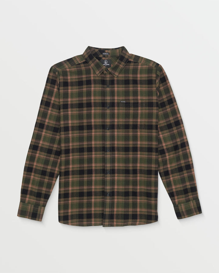 Volcom Caden Plaid Long Sleeve Shirt - SQUADRON GREEN - Sun Diego Boardshop