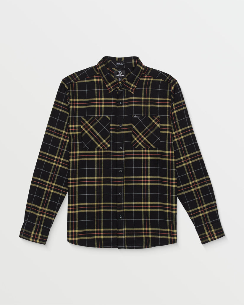 Volcom Netastone Long Sleeve Flannel Shirt - BLACK - Sun Diego Boardshop