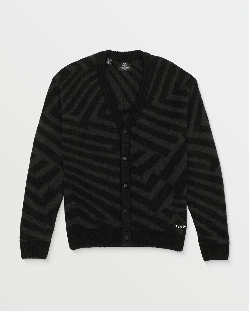 Volcom Driftop Cardigan Sweater - BLACK - Sun Diego Boardshop