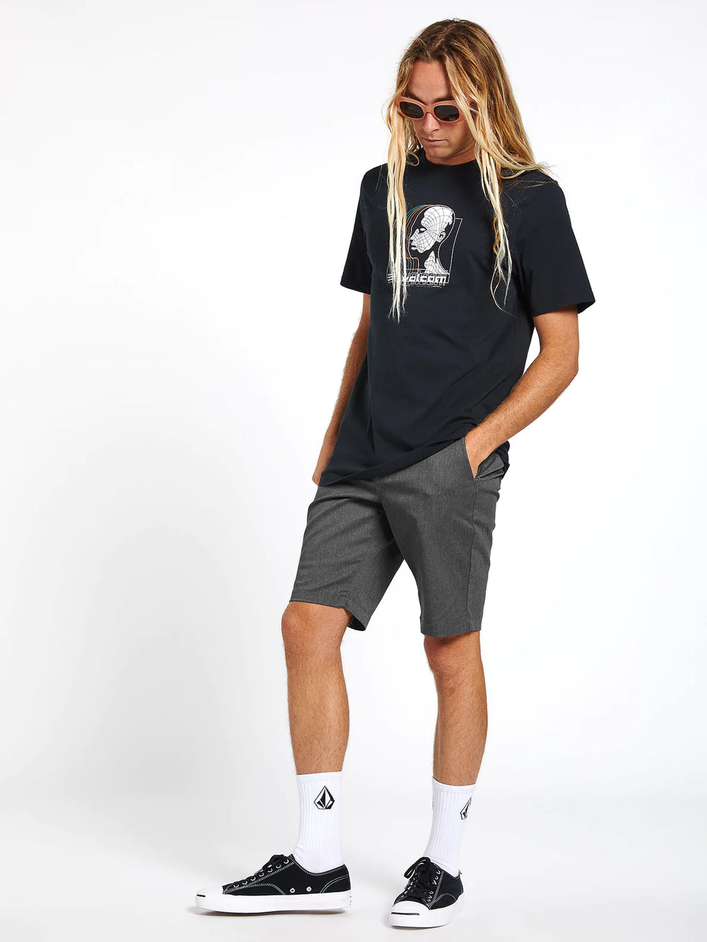 Volcom Wlk 21 Frickin Modern Stretch Shorts - Charcoal Heather - Sun Diego Boardshop