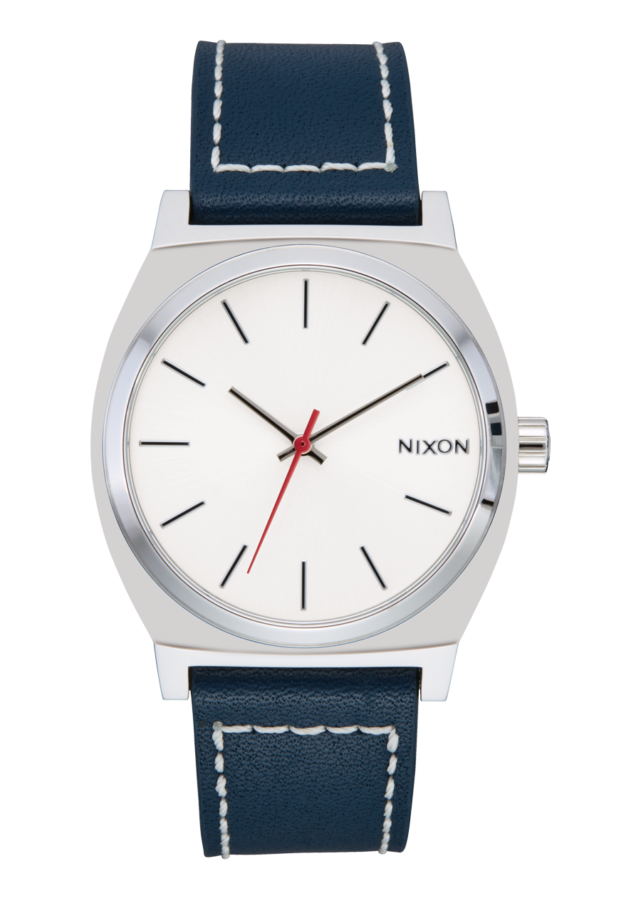 Nixon-WATCHES Time Teller Leather - SILVER/CLOUD/INDIGO - Sun Diego Boardshop