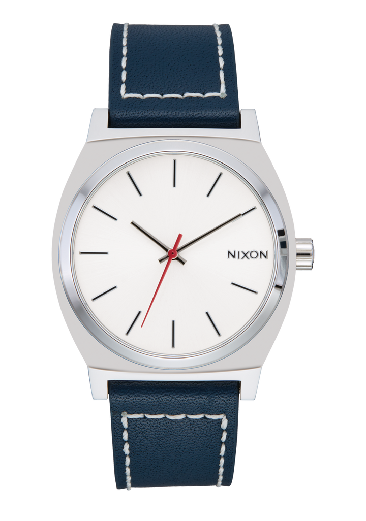 Nixon-WATCHES Time Teller Leather - SILVER/CLOUD/INDIGO - Sun Diego Boardshop