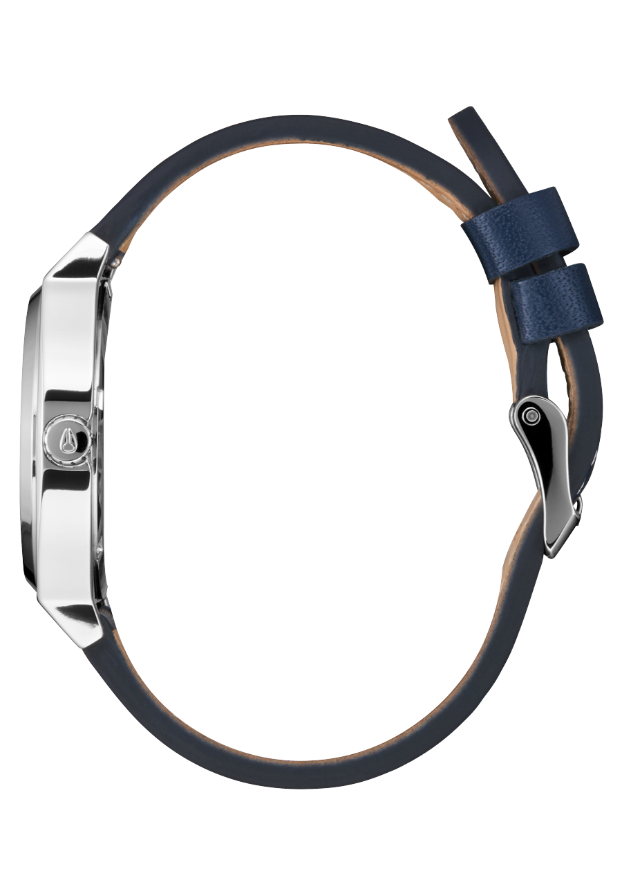 Nixon Time Teller Leather - SILVER/CLOUD/INDIGO - Sun Diego Boardshop