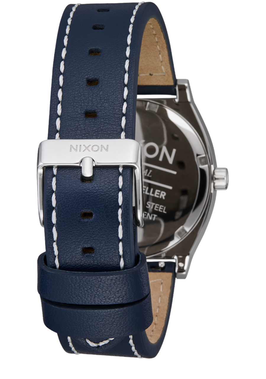 Nixon-WATCHES Time Teller Leather - SILVER/CLOUD/INDIGO - Sun Diego Boardshop