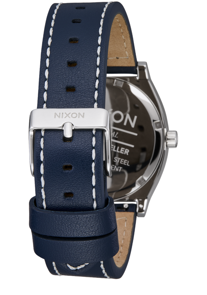 Nixon-WATCHES Time Teller Leather - SILVER/CLOUD/INDIGO - Sun Diego Boardshop