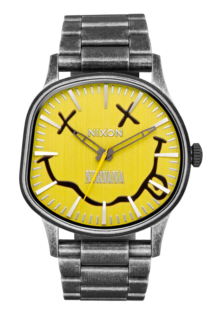 Nixon WATCHES Nirvana Sentry Wobble - YELLOW NIRVANA SMILEY - Sun Diego Boardshop