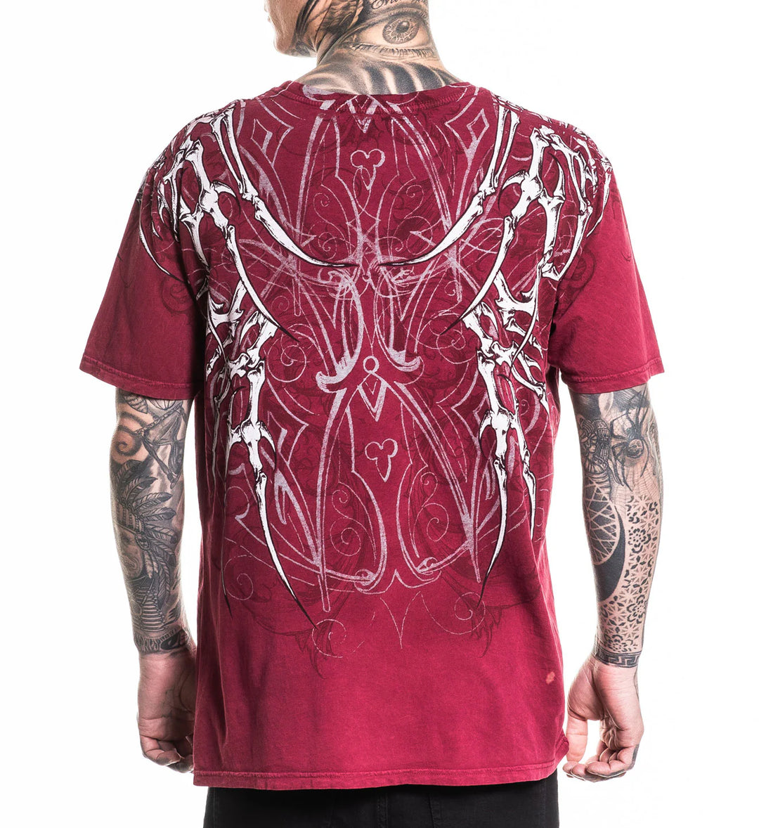 Affliction Men's Skeleton Tee - Black Lava Wash