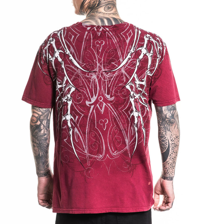 Affliction Men's Skeleton Tee - Black Lava Wash