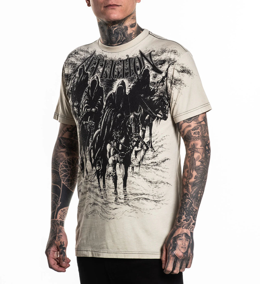Affliction Men's Black Night Tee - Sand