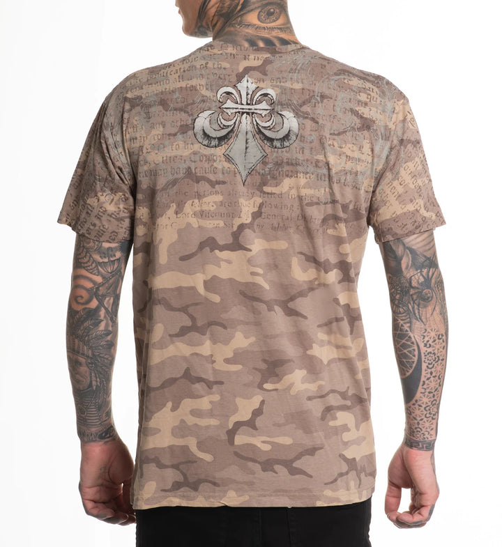 Affliction Men's Collapse Tee - Sand Camo W/Lava Wash
