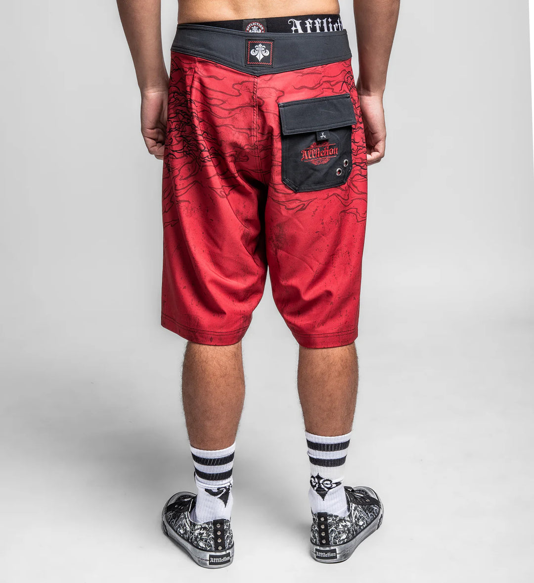 Affliction Men's Burn Boardshorts - Red