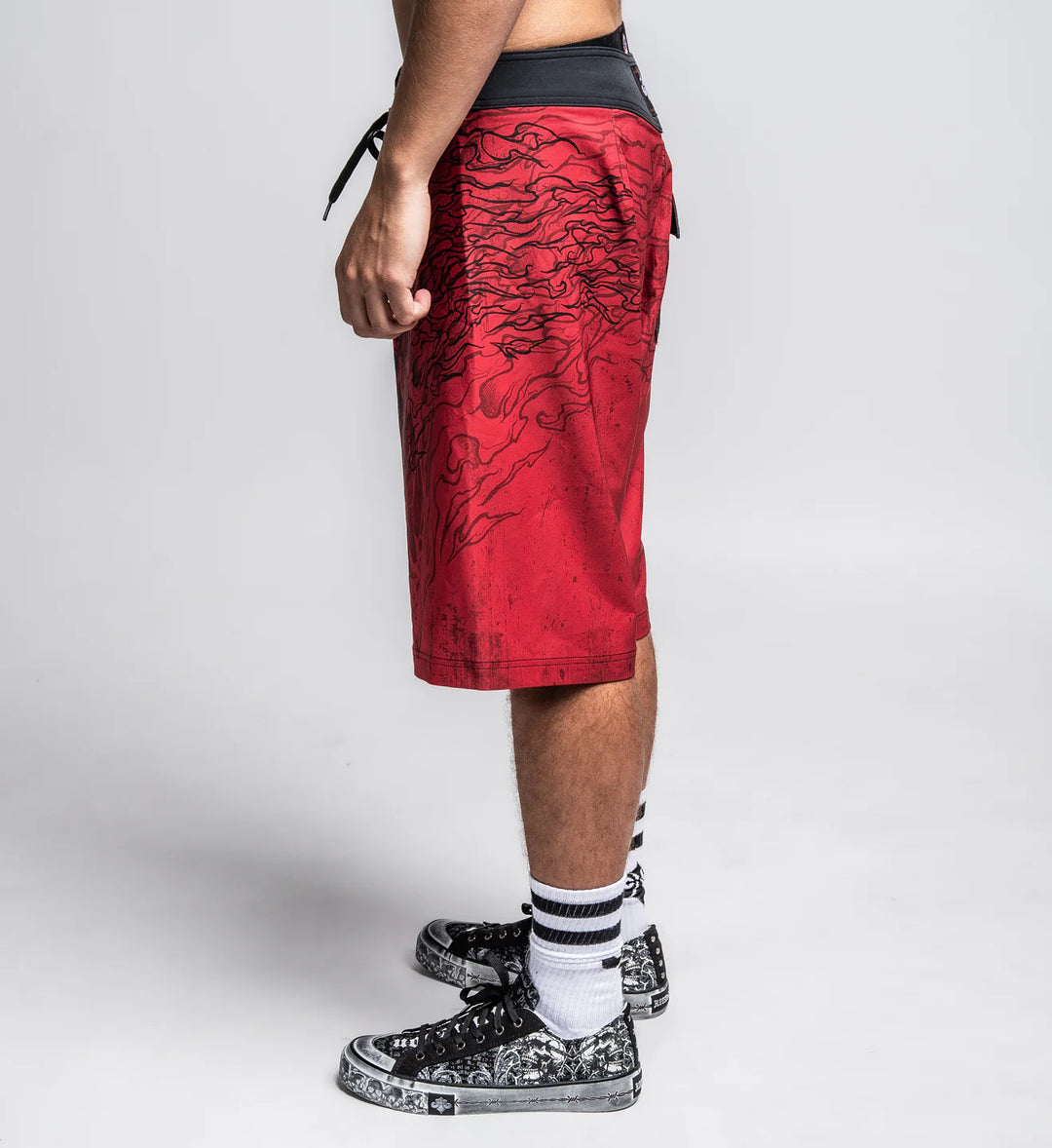 Affliction Men's Burn Boardshorts - Red