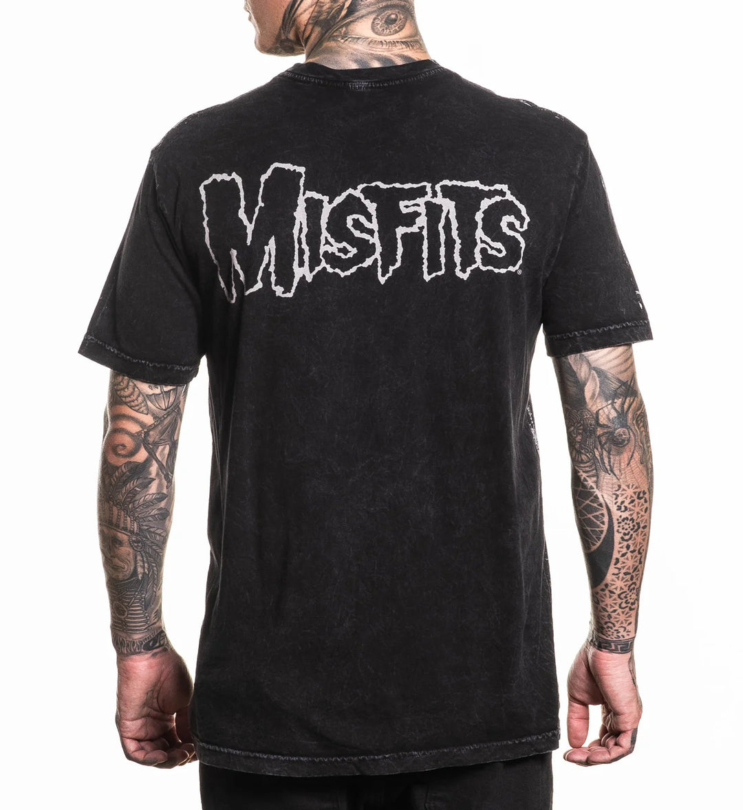 Affliction Men's Misfits Skully Tee - Black Lava Wash