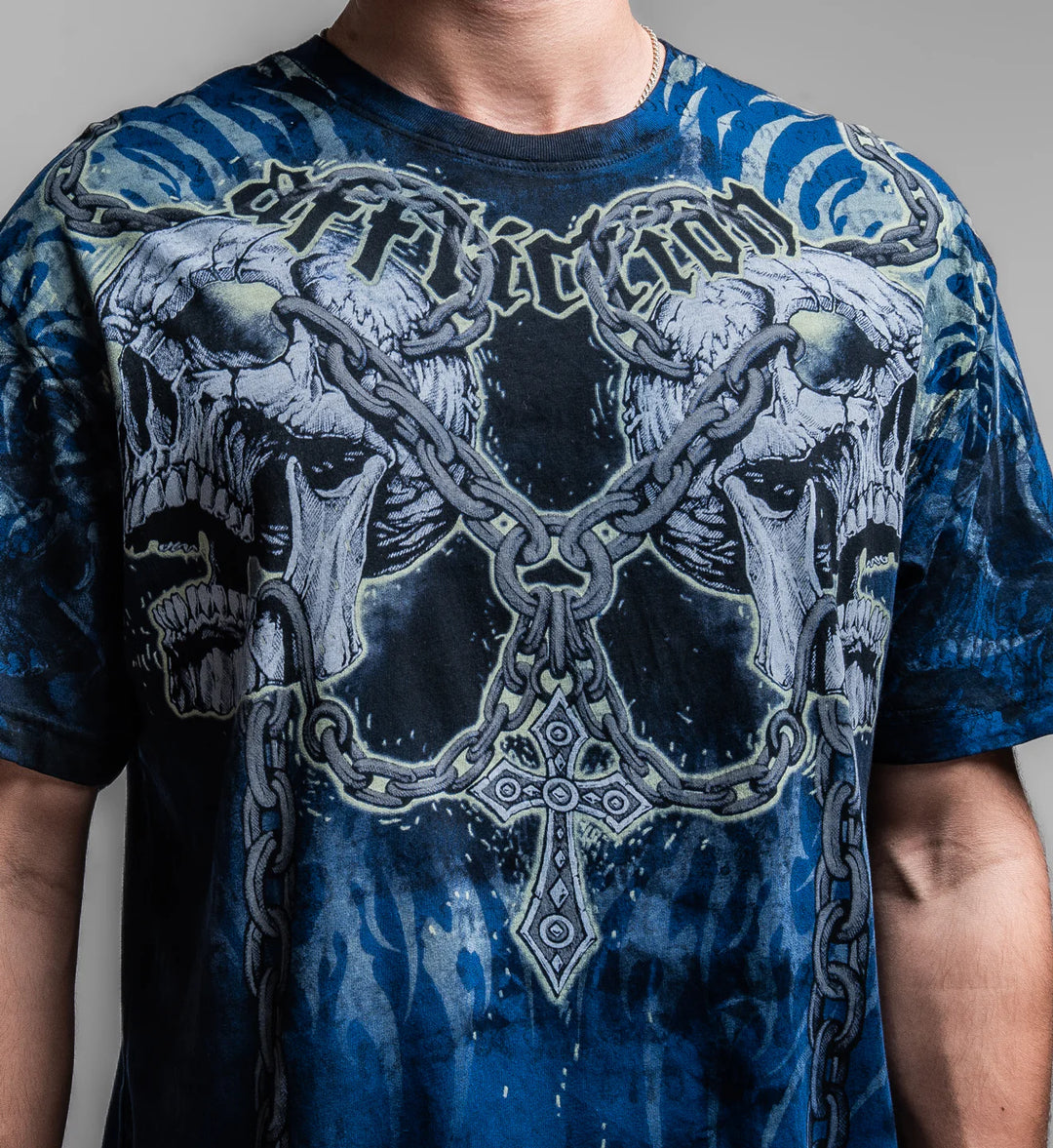 Affliction Men's Decimation Tee - Navy/Dk.Navy Crystal Wash