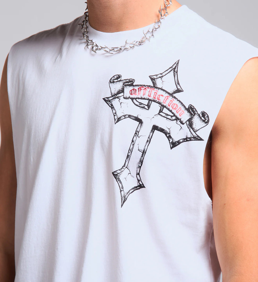 Affliction Men's Live Fast Muscle Tank - White