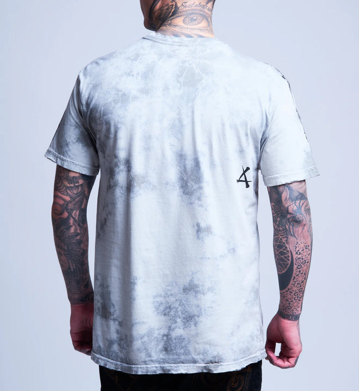 Affliction Men's Winged Up Tee - Light Grey Crystal Wash