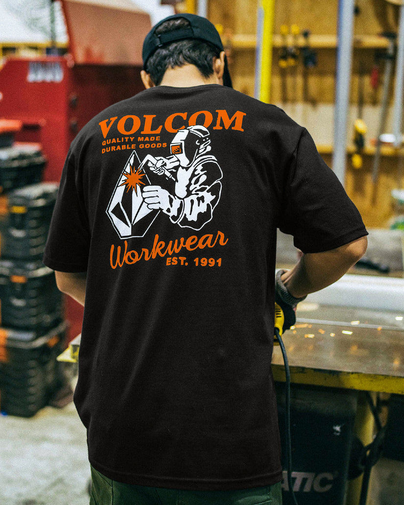 Volcom Workwear Welder Short Sleeve Tee - BLACK - Sun Diego Boardshop