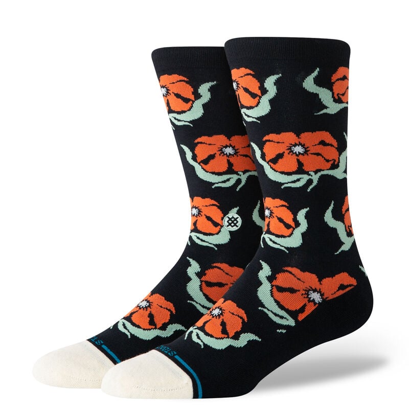 Stance Broadcast Floral Crew Sock - Black - Sun Diego Boardshop