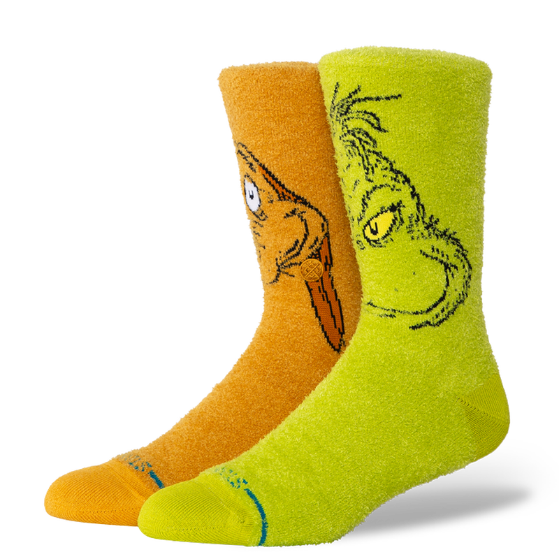 Stance The Grinch X Stance Fuzzy Crew Socks - Green - Sun Diego Boardshop
