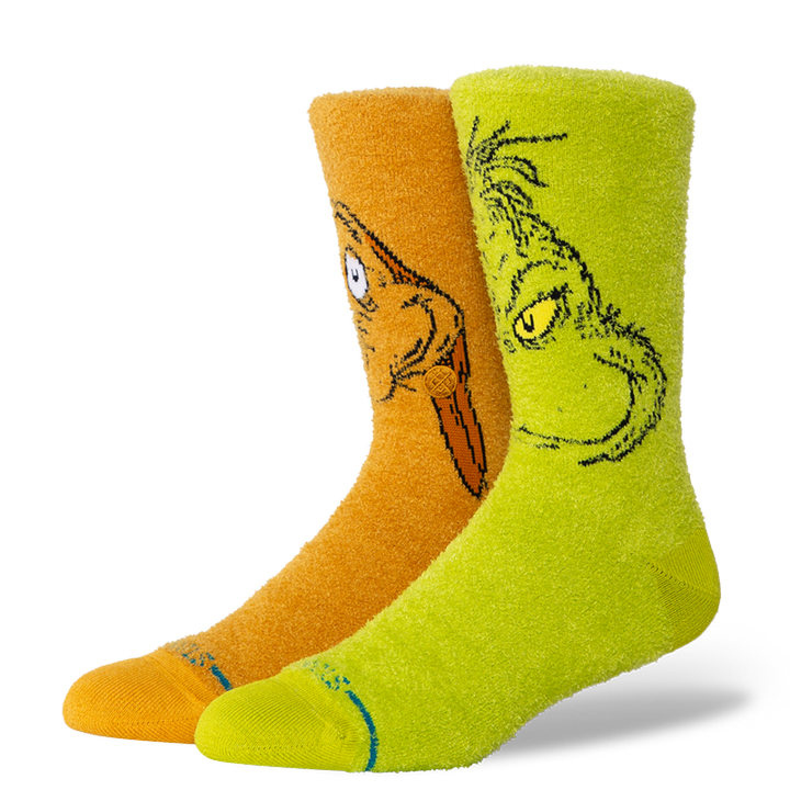 Stance The Grinch X Stance Fuzzy Crew Socks - Green - Sun Diego Boardshop