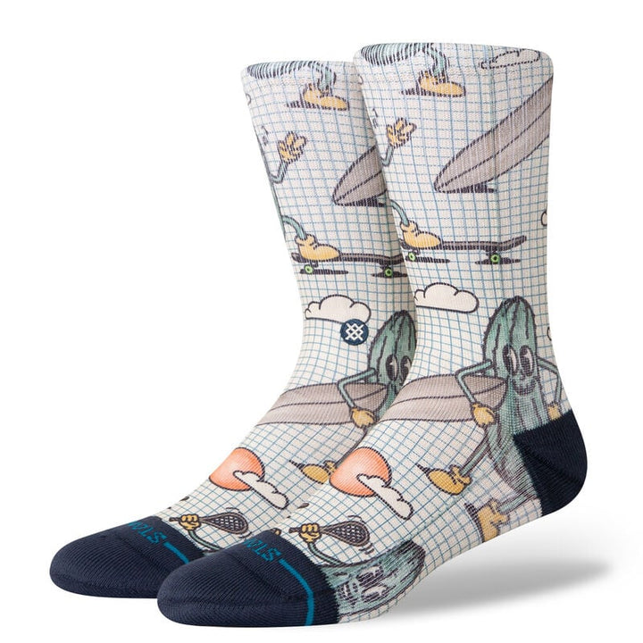 Stance Feeling Pickled Poly Blend Crew Socks - CREAM - Sun Diego Boardshop