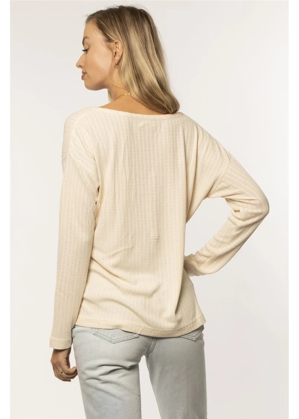 Amuse Society SADIE LS KNIT TOP - SEASHELL - Sun Diego Boardshop