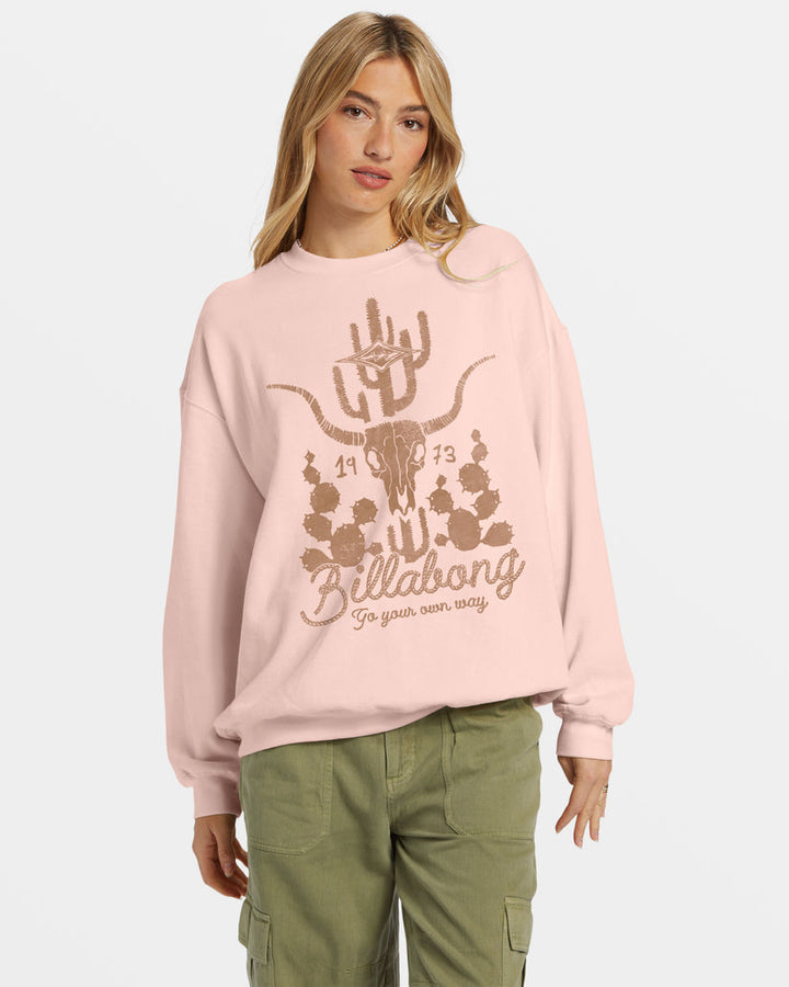 Billabong Ride In Oversized Crewneck Sweatshirt - FEELIN PEACHY - Sun Diego Boardshop