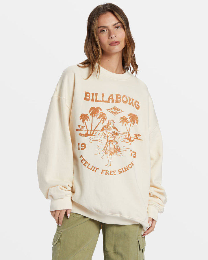 Billabong Ride In Oversized Crewneck Sweatshirt - WHITE CAP 3 - Sun Diego Boardshop