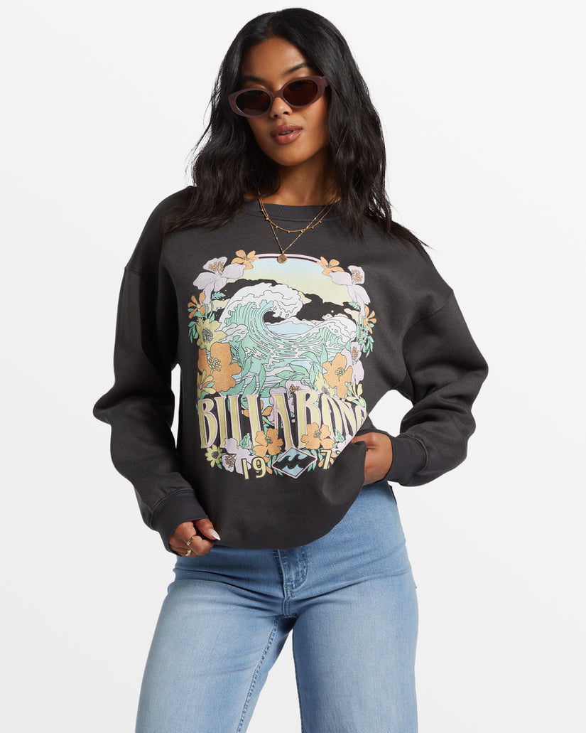 Billabong Waves Are Calling Crew Neck Sweatshirt - OFF BLACK - Sun Diego Boardshop