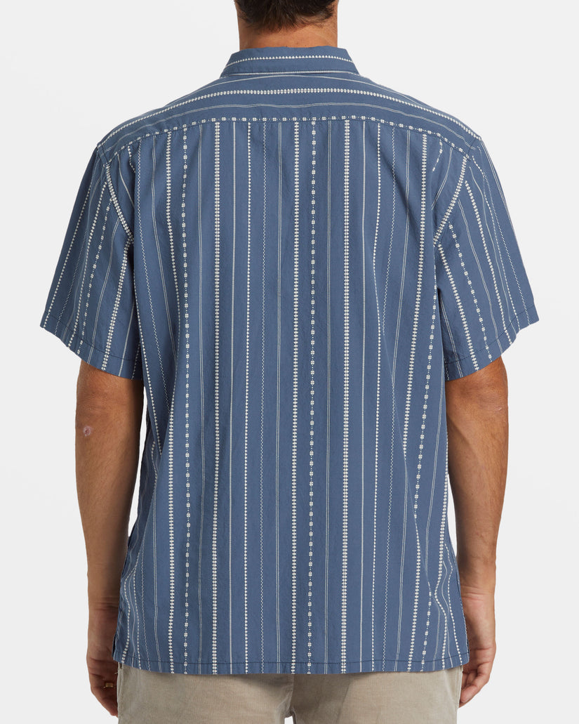 Billabong Sundays Jacquard Short Sleeve Shirt - SMOKE BLUE - Sun Diego Boardshop