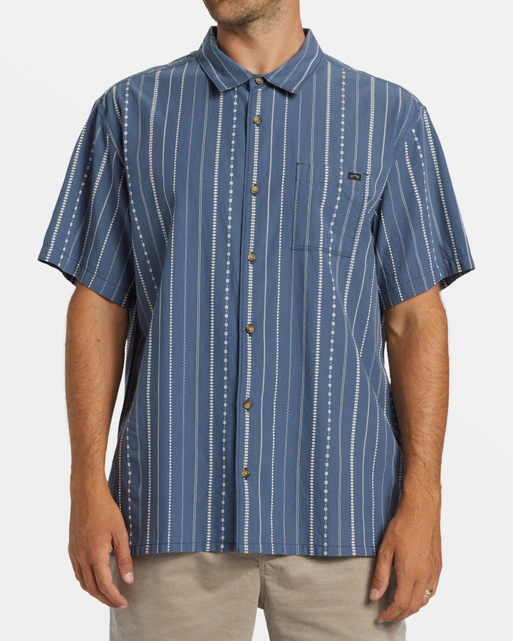 Billabong Sundays Jacquard Short Sleeve Shirt - SMOKE BLUE - Sun Diego Boardshop