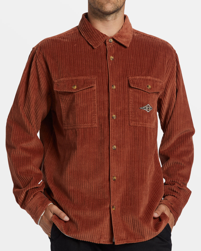 Billabong Bong Days Long Sleeve Cord Shirt - RUST - Sun Diego Boardshop