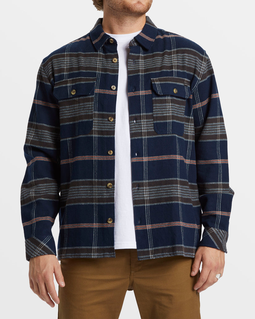 Billabong Offshore Long Sleeve Flannel Shirt - NAVY - Sun Diego Boardshop